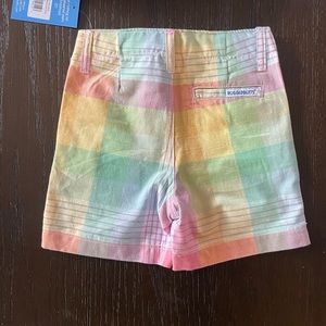 Ruffle Butts plaid Easter toddler shorts